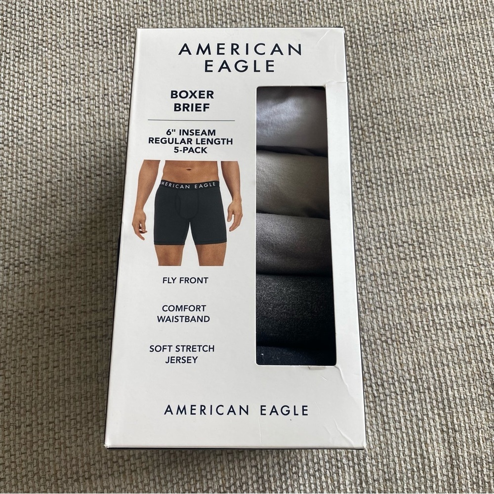 American Eagle Outfitters Men’s Black Performance Boxer Briefs pack of 5 xs - Picture 3 of 6
